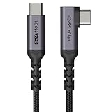 Type C ケーブル USB 3.1 (3.0 / 2.0) 対応PD 1M 最大100W/5A 急速充電 4K 60HZビデオ伝送 高耐久 ナイロン編み 10Gbps Macbook Pro/Air、ipad、Galaxy S9 S9 Plus、Xperia XZ、 等対応 LOEKU (L字 1M)