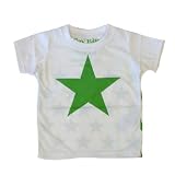 TINY TAITO(タイニィタイト)　キッズTシャツ　☆星Tシャツ(ホワイト X グリーン) (140cm)