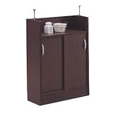 カウンター下収納 完成品 幅60cm 国産品 日本製 ブラウン ホワイト 薄型 (ブラウン)