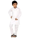 FOCILクリスマス特別なNew Arrivalsホワイトコットンクルタ& Pyjama Pant Set for Kids US サイズ: M カラー: ホワイト