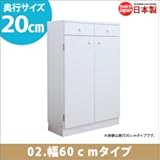薄型ろうかキャビネット(幅60ｃｍタイプ)奥行20ｃｍ (ホワイト)UKD-61T