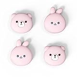 PlayVital Switchに対応用ジョイスティックキャップ、Switch Liteに対応用サムスティックキャップ、Switch有機elモデルに対応用シリコンアナログスティックキャップカバー、 Switchに対応 & Switch Lite に対応& Switch OLEDに対応用サムグリップロッカーキャップ、チャビーベア＆スマイリーバニー【ピンク】