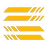 ForzaGroup ストライプ カッティングステッカー ライン 車 バイク ヘルメット 屋外耐候 左右2枚ずつ 4本セット (14cm×1.6cm イエロー)