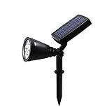 Aucute ガーデンライト LEDソーラーライト 光控え 4枚超明るい省エネーLED電球 昼間充電、夜間自動点灯 ガーデン/歩道/芝生/公園など照明と飾り用ライト IP65防水機能付 配線＆電源不要