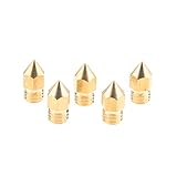 Perfk 5個入り　3Dプリンター 押出機用ノズル　0.2mm/0.3mm/0.4mm/0.5mm　プリントヘッド　1.75mm　黄銅製 - 0.2mm
