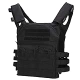 JPC タイプ ジャンピング プレートキャリア 防弾チョッキ スタイル タクティカルベスト MOLLEシステム対応 (BK ブラック)