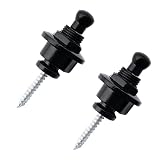 Musiclily ギター ストラップロック ピン Security Strap Locks エレキギター/アコースティックギター/ベース用、ブラック (2個セット)