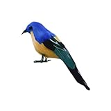 Lovoski 鳥の装飾　人工フェザー　現実的　ホーム　ガーデン　デザイン小物　　全11種　高品質 - ダークブルーバード