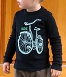 【キッズ】長袖Tシャツ「BIKE」黒　(親子おそろい服)2T
