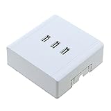 F Fityle ホワイト　3ポート　USBウォールソケット　壁ソケット充電器　電源コンセント　高耐熱性