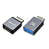 NFHK USB 3.1 フロントパネルヘッダー オス Type-E to Type-A & Type-C USB-C マザーボード拡張データアダプター 2個