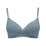 ノンワイヤーブラ クロスメッシュ リブタイプ 通気性 着け心地ラク モールドカップ ブラジャー カメオブルー C75