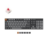 Keychron K10 Full Size Layout Bluetooth Wireless/USB Wired Mechanical Gaming Keyboard for Mac with Gateron G Pro Red Switch/Multitasking/RGB Backlight 104 Keys Computer Keyboard for Windows Laptop