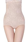 Ziweiba夏お腹引締め ハイウエスト シェイプアップ ショーツ 補正 下着 通気性よく 女性用くびれライン矯正ガードル 優雅花柄 ヒップを引き上げる (XL, A肌色)