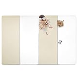 (ケラッタ) プレイマット 折りたたみ リバーシブル 赤ちゃん 1級防音 防水 厚手 (ベージュ×ホワイト,200×140cm)