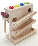 ハンマー遊び　とんとん玉落し2　木のおもちゃ　25.5x27.5x11.5cm