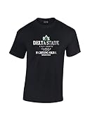 NCAAデルタ状態Statesmen StackedヴィンテージTシャツ、スモール、ブラック
