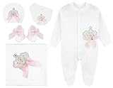 Lilax Baby Girl Jeweled CrownピンクShimmer新生児用品一式5点ギフトセット0 – 3ヶ月