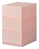 プラスト ミルキー 収納ボックス 3段 FR PK ピンク FR3403