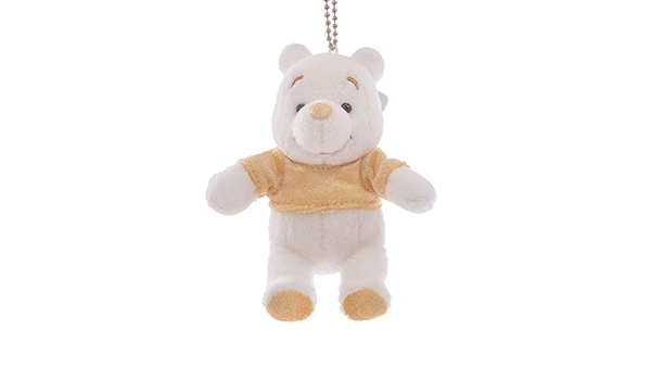 Amazon ディズニーストア 公式 プーさん ぬいぐるみキーホルダー キーチェーン White Pooh ゴールド Disney ディズニー キーホルダー チェーン