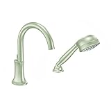 Moen TS9622BN Icon High Arc Roman Tub Faucet Includes Hand Shower IO-Digital Technology, Brushed Nic