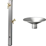 ユニソン(UNISON) スプレスタンド70  ステンレスシルバー  蛇口2個セット  ゴールド シャインポットセット