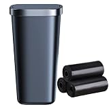 OATSBASF 車用ゴミ箱 おしゃれ ボトル型ゴミ箱 フタ付き タッチ開閉 （ゴミ袋3巻入り） 自動車 ゴミ箱 倒れない 800ml大容量 防水 スリム型 ゴミ箱 ドリンクホルダー/ドアポケット/コンソールボックス/後部座席などに対応 (ブラック)