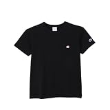[チャンピオン] 綿100% Tシャツ キッズ 半袖 丸首 綿100％ COTTON USA ワンポイントロゴ刺繍 ショートスリーブTシャツ ベーシック CK-Z301/CK-Z301Z ブラック 120