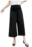 [パリド] ユッタリ マタニティ ガウチョ ワイド パンツ マタニティー ボトム 産前 産後 M ～ 3XL レディース (XL, ブラック) ストレッチ ウエスト お腹 伸縮 タイプ 妊娠 妊婦 女