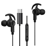 Type-CイヤホンType-Cイヤホン有線HIFI音質音量調節深重低音ノイズ低減マイク通話 クリア通話ステレオイヤホンType Cインタフェース対応AQUOS/Xperia/Galaxy/Huawei (ブラック)