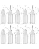 LIKENNY ニードルボトル 針付き スポイトボトル 10ml PE製 替え容器 リキッドボトル（白いカバー、10パック）