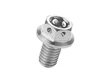 64チタン M6×10mm P1.00 デザイン六角ボルト 六角穴付きボルト フランジ付き シルバー Ti6Al-4V