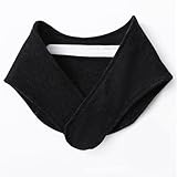 SNNYYY ネックウォーマー ポケット付 首あて コットン素材 薄手 ネックサポーター 保温 温活 首元 ブラック CRNW066-BK-SNY