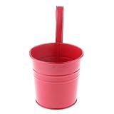 ノーブランド品 　2個入り　ぶら下げ　プランター　 植木鉢 　壁掛け　メタルフラワーポット　バルコニー　 ガーデニング 家庭・ベランダ菜園用　装飾　レッド
