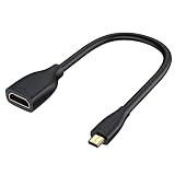 4Kミニhdmiオスto hdmiオスケーブル, CableCreation HDMI to Mini HDMI変換ケーブル 4K 60Hz Ultra HD 3D対応 高速データ転送 カメラ/モニター/プロジェクターなどに対応 0.9M ブラック