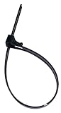 Cambridge Releasable & Reusable 100pcs- 8" 50 Lbs Tensile Strength, Standard Duty Nylon Cable Ties, 