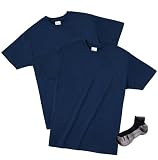 Printstar 綿ライトTシャツ 2枚組 Sportsソックスセット ネイビー 2XL