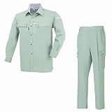 [ジーベック XEBEC]1554s上下セット（長袖シャツ+ラットズボン）作業服 上下セット カラー：61_モスグリーン サイズ：5L
