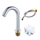 Jeonestan 自動水栓 センサー水栓 赤外線センサー検知 タッチレス 単水栓 電池式 節水 非接触式洗面蛇口 （バッテリーを含まなく） 標準G1/2接続ホース付き 洗面所/学校/事務所/浴室/トイレ/洗面台