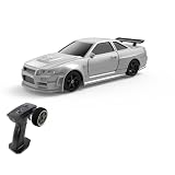 Duangu リモートコントロールドリフトカー 2.4GHz 1/43 リモートコントロールカー 4WD 完全比例リモートコントロールレーシングカー シミュレートされた照明付き 前進後退、左折、右折
