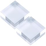 つくしサイエンス アクリルブロック 100×100×50mm 2個 透明 台座 展示 撮影 陳列 什器 ベース クリア ディスプレイスタンド 四角形 直方体 正方形 10cm 10センチ 100mm 100ミリ 100-100-50*2