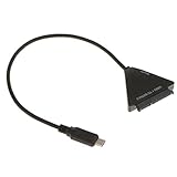 Perfk USB 3.1 Gen 2 USB-C → SATA3.0 7　15 ピンアダプタケーブル　2.5インチ　3.5インチ　HDD SSD　プラスチック　270mm　ブラック