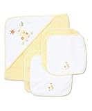Spasilk 100% Cotton Hooded Terry Bath Towel with 4 Washcloths, Duck Yellow by Spasilk [並行輸入品]