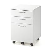 デスクワゴン 木製 キャスター付 3段 チェスト キャビネット