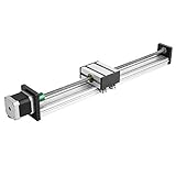 リニア モーション レール ガイド、0808 ボールねじ 単軸台形リニア レール ガイド 電動スライド ステージ ロング電動リニア ステージ アクチュエータ CNC 用 Nema17 ステッピング モーター付き(400mm)