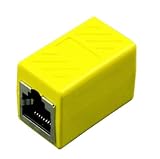 【Amazon限定】LANケーブル用中継コネクタ コンパクト ギガビット RJ45 延長 Cat7 Cat6 Cat5eコネクタ プラグ 8P8C メス-メス (1個, イエロー)