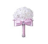 ウエディングブーケ ローズブーケ ブライダルフラワー 25 * 20cm 花束 花嫁ブーケ ウェディングブーケ 造花 シルクフラワー 花嫁 新婦 花嫁用 披露宴 パーティ 二次会 ウェディングブーケ 