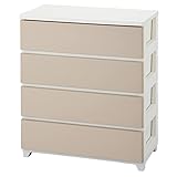 JEJアステージ 収納ケース ベージュ ワイド 4段 カラースタイルチェスト ワイド ホワイトベージュ 簡単組立