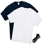 [プリントスター] 綿 厚手Tシャツ 2枚組 Sportsソックスセット ホワイト/ネイビー XL