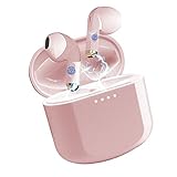 【最先端Bluetooth5.2】SLuB ワイヤレスイヤホン Bluetooth イヤホン HiFi音質/AACコーデック/マイク内蔵/IP54防水防塵/4時間再生/蓋を開けると自動接続 iOS/Android対応 ピンク